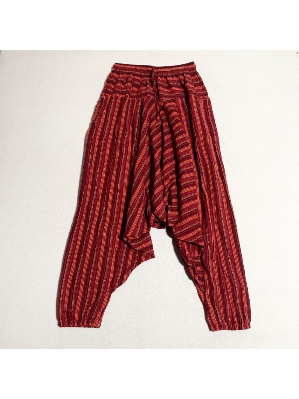 Linen cotton blend striped harem pants